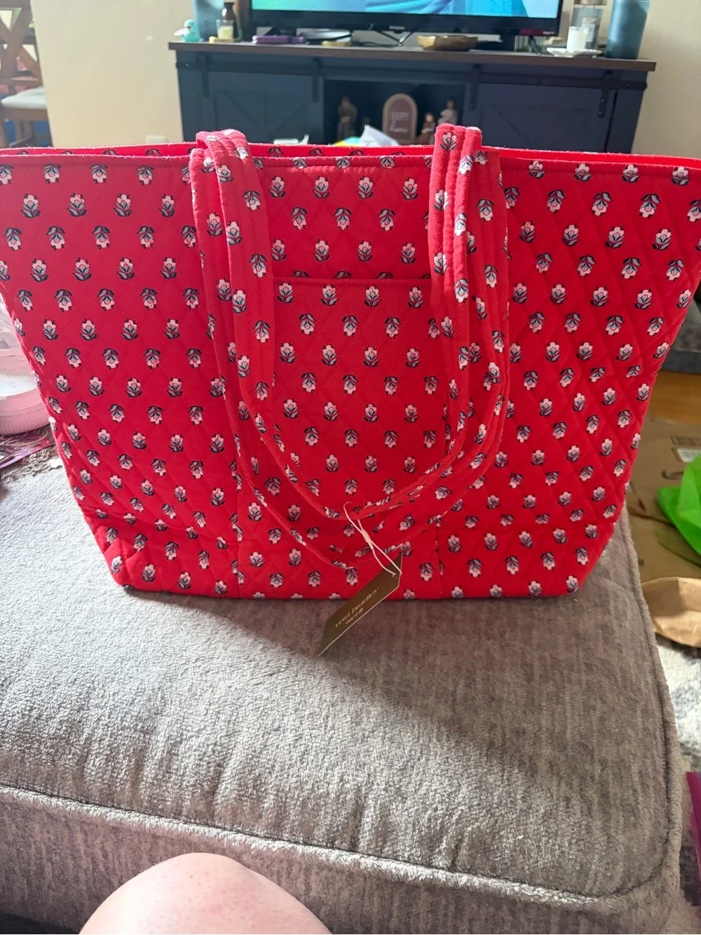 Vera Bradley Red Quilted Floral Tote